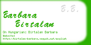 barbara birtalan business card